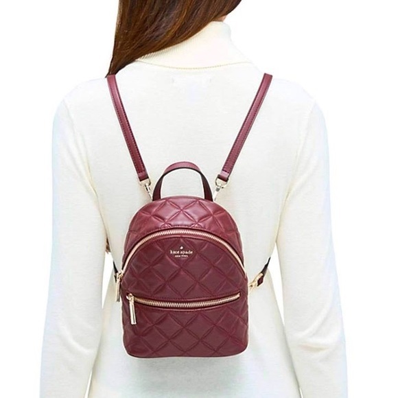 Kate Spade Natalia Burgundy Mini Convertible Leather Backpack - Picture 12 of 12